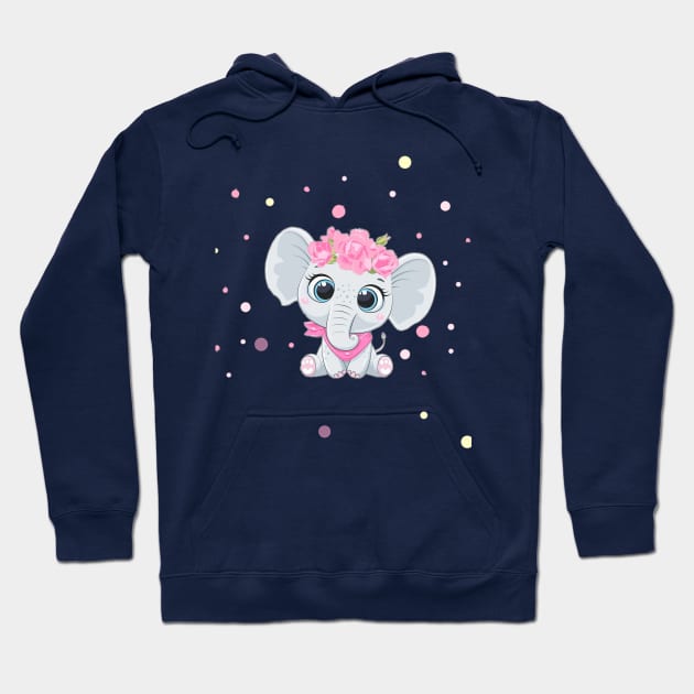 Cute baby elephant Hoodie by marleks